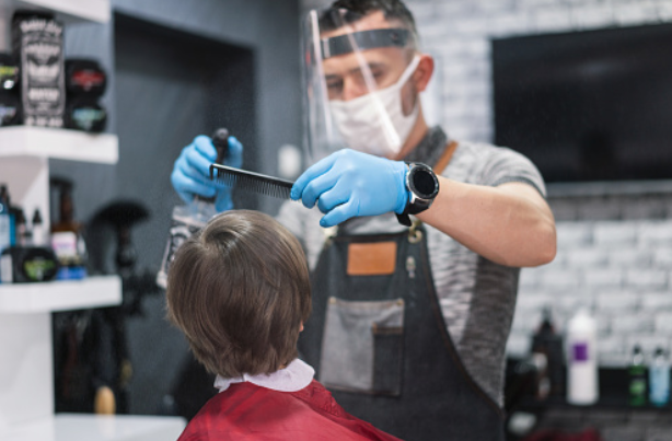 getting a haircut